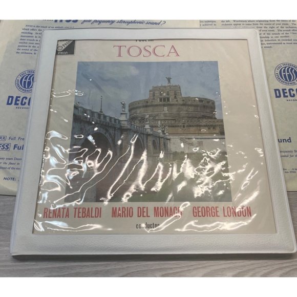 Puccini Tosca Tebaldi Del Monaco London DECCA SXL 2180-1 2LP 1ED Wallet Cover - Picture 1 of 11